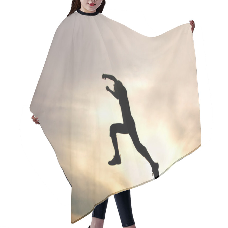 Personality  Silhouette Of Jumping Boy Hair Cutting Cape