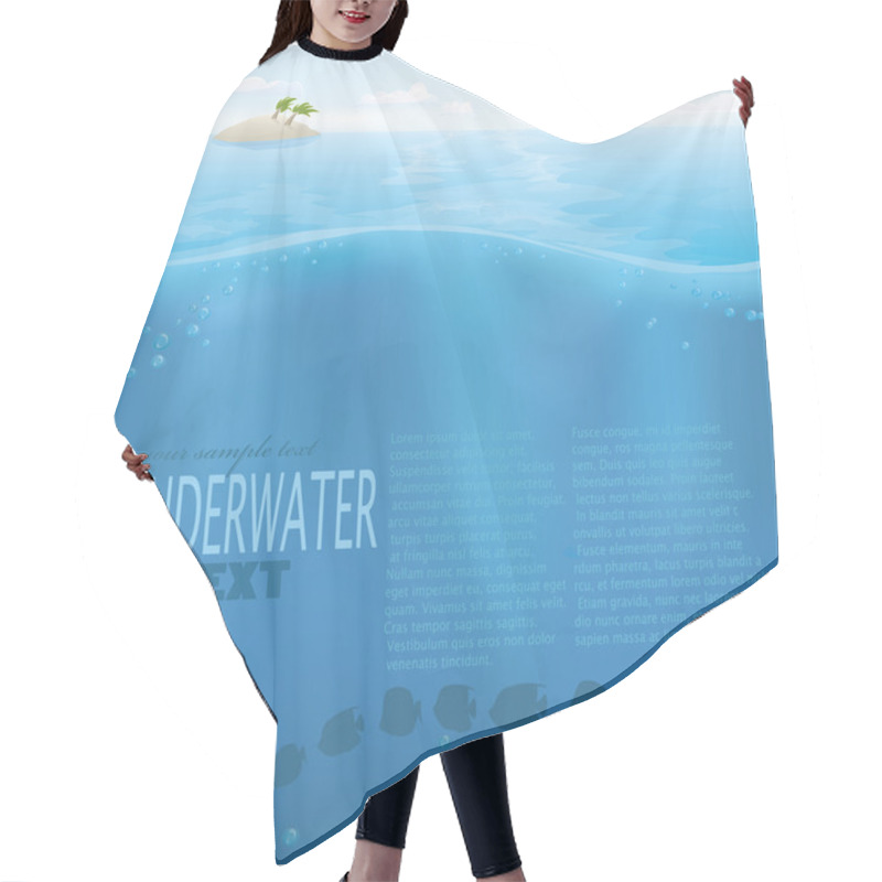 Personality  Vector Underwater Sea Ocean Background Hair Cutting Cape