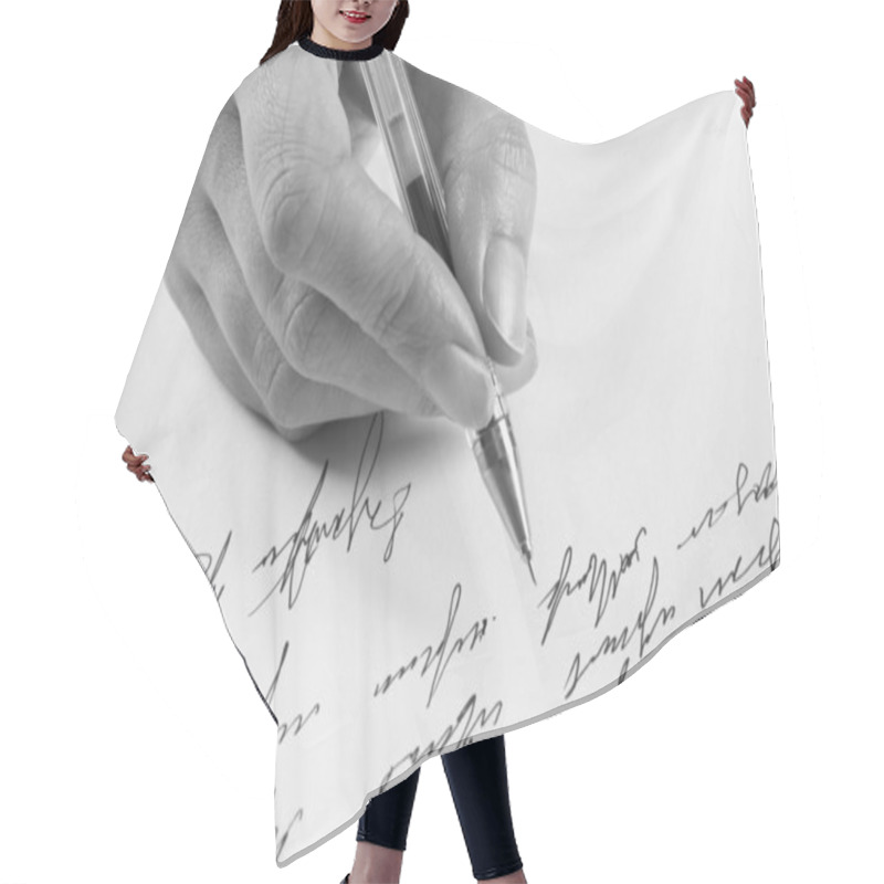 Personality  Woman Writes A Handwritten Letter Hair Cutting Cape