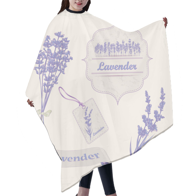 Personality  Lavender Background, Product Labels. Hair Cutting Cape