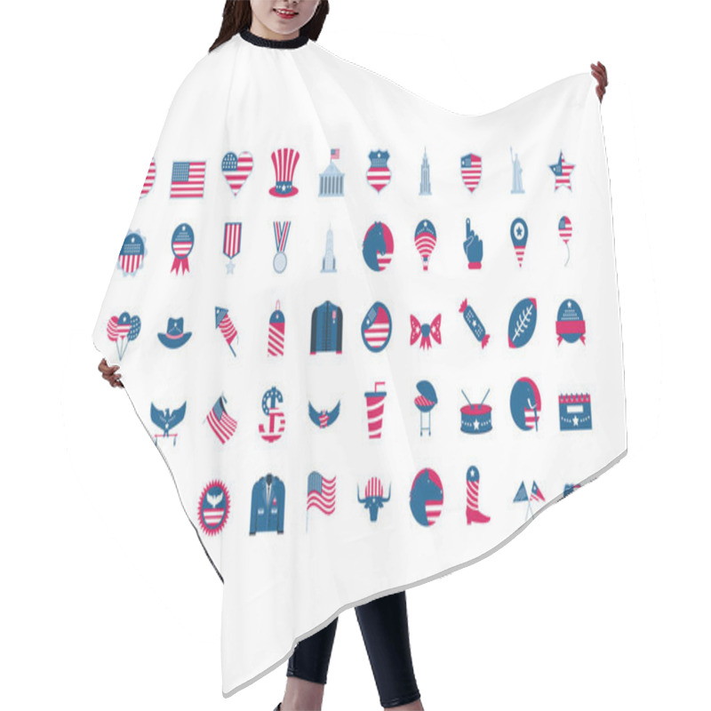 Personality  Isolated Usa Icon Set Vector Design Hair Cutting Cape