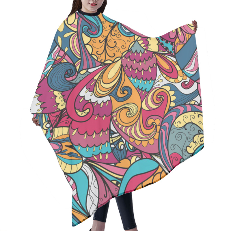 Personality  Seamless Abstract Hand-drawn Texture Hair Cutting Cape