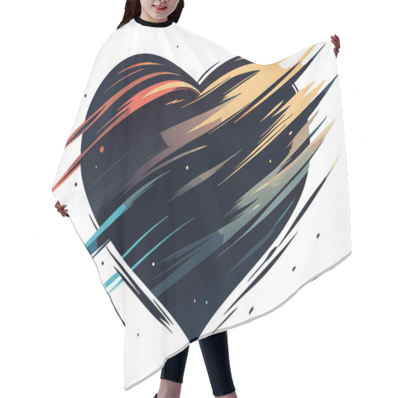 Personality  Heart Illustration In A Minimalist Style Hair Cutting Cape