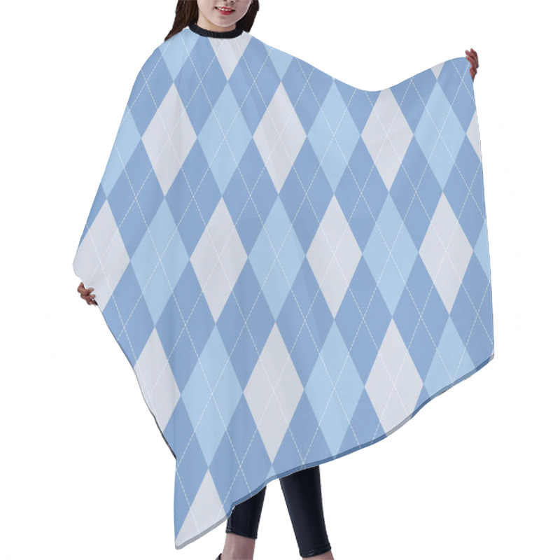 Personality  Argyle Pattern Seamless. Fabric Texture Background. Classic Argill Vector Ornament. Hair Cutting Cape