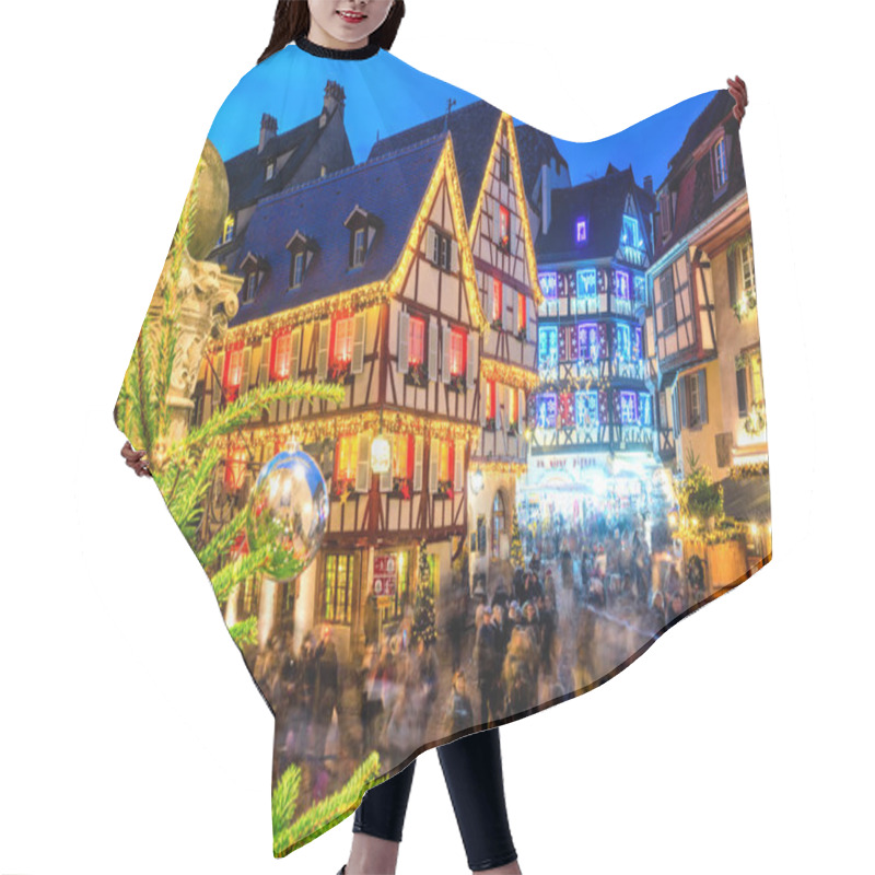 Personality  Christmas Illumination In Colmar Old Town, Alsace, France Hair Cutting Cape