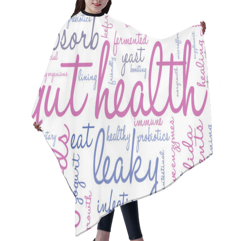 Personality  Gut Health Word Cloud Hair Cutting Cape