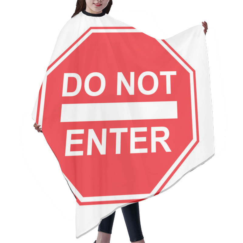 Personality  Do Not Enter Street Sign Hair Cutting Cape