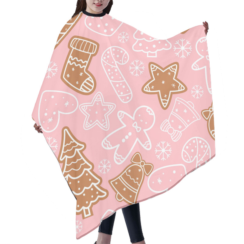 Personality  Winter And Christmas Themed Seamless Pattern Hair Cutting Cape