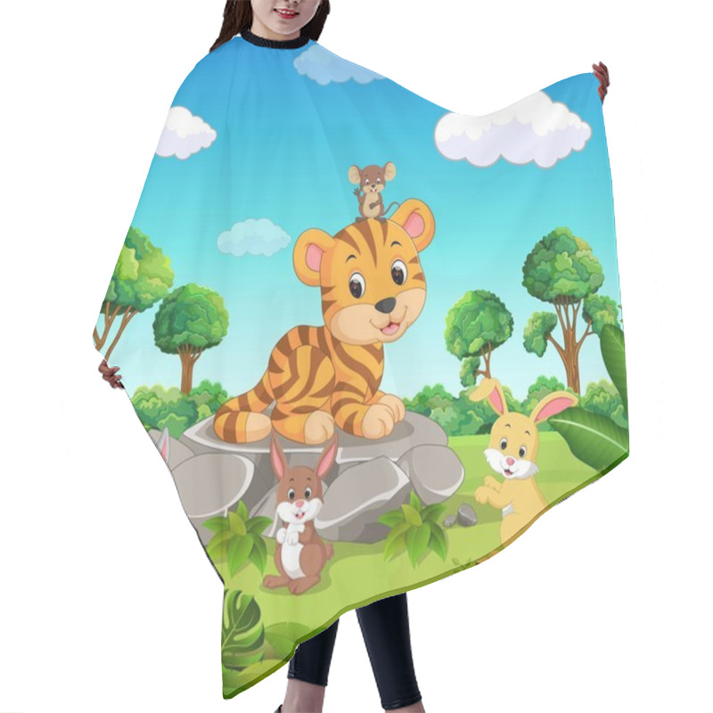 Personality  Tiger In The Forest Hair Cutting Cape