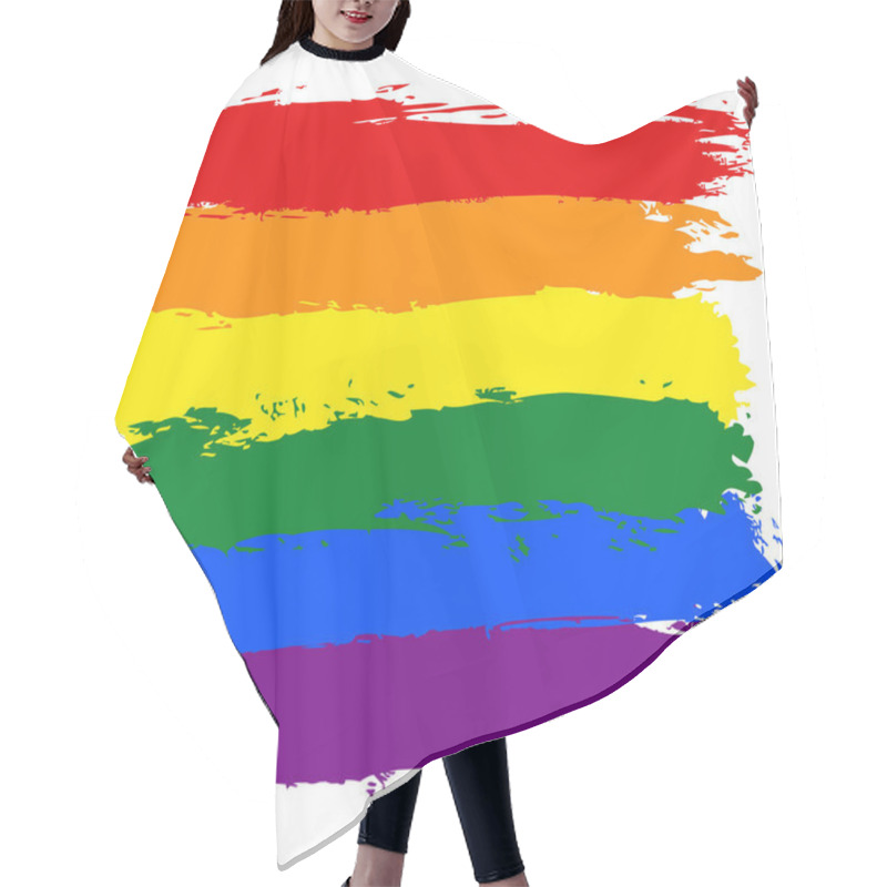 Personality  Brushstroke Rainbow Flag LGBT Movement Hair Cutting Cape