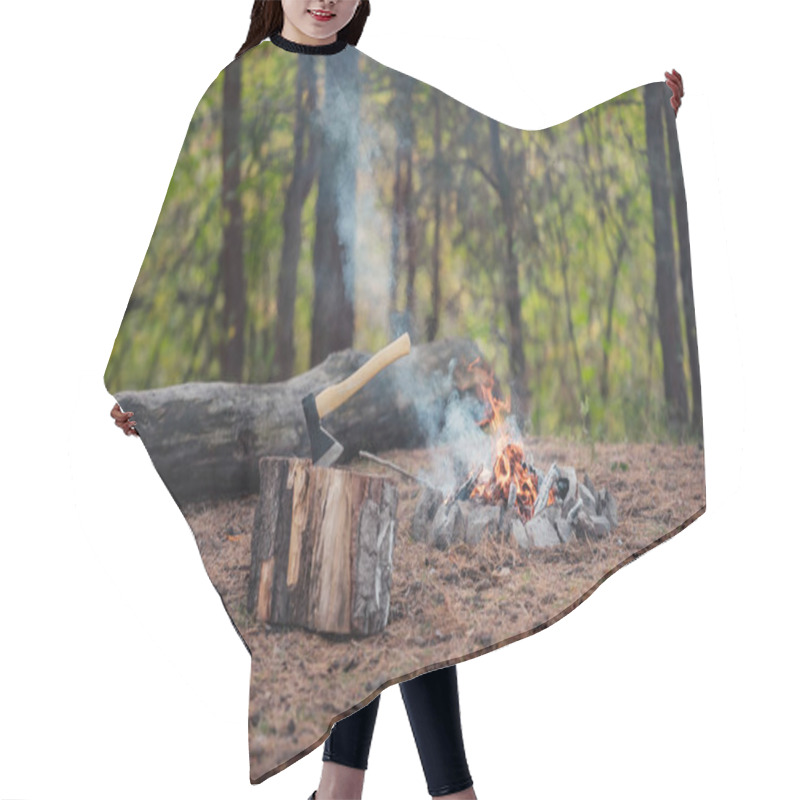 Personality  Axe And Bonfire  Hair Cutting Cape