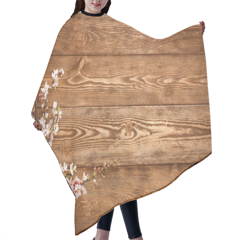 Personality  Flowers On Wood Texture Background With Copyspace Hair Cutting Cape