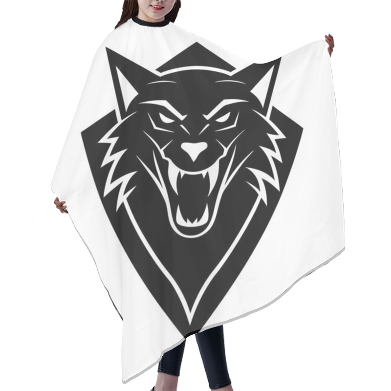 Personality  Apex Predator Logo Design Fierce Lion Emblem With Bold Typography Hair Cutting Cape