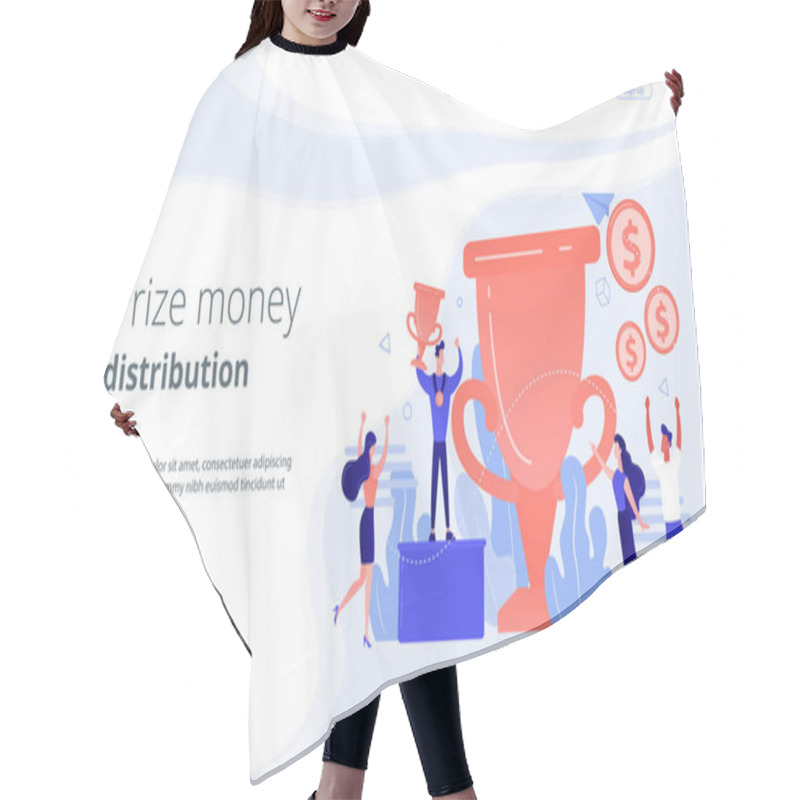 Personality  Prize Pool Concept Landing Page. Hair Cutting Cape