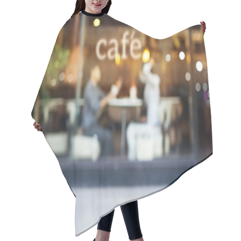 Personality  Abstract People In Coffee Shop And Text Cafe In Front Of Mirror Hair Cutting Cape