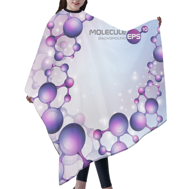 Personality  3d Molecule Background. Hair Cutting Cape