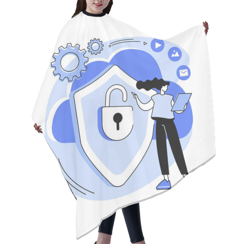 Personality  Cloud Computing Security Abstract Concept Vector Illustration. Hair Cutting Cape