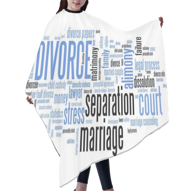 Personality  Divorce Word Cloud Hair Cutting Cape