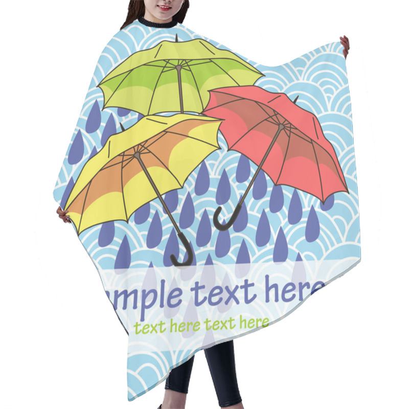 Personality  Vector Card With Bright Umbrellas Hair Cutting Cape