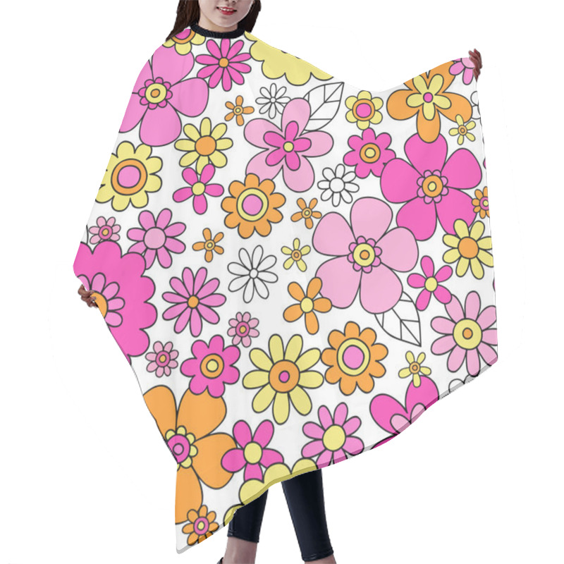 Personality  Flower Doodles Seamless Pattern Vector Background Design Hair Cutting Cape