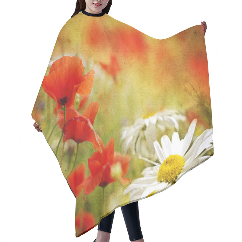 Personality  Poppy Flowers Hair Cutting Cape