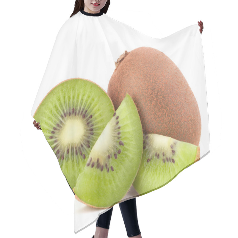 Personality  Whole Kiwi Fruit And His Sliced Segments Hair Cutting Cape