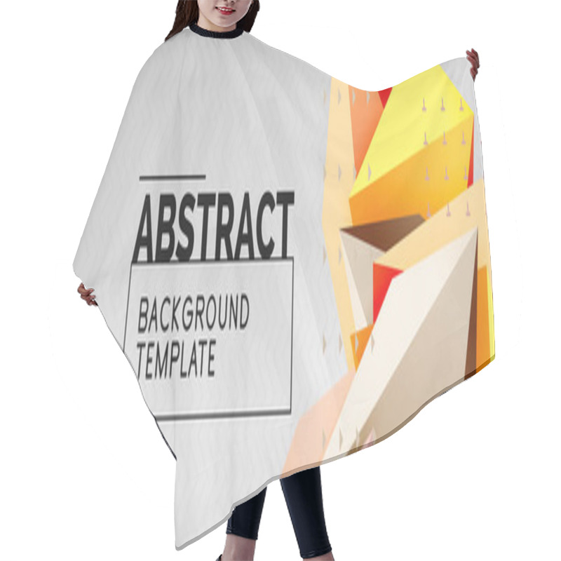 Personality  3d Polygonal Shape Geometric Background, Triangular Modern Abstract Composition Hair Cutting Cape