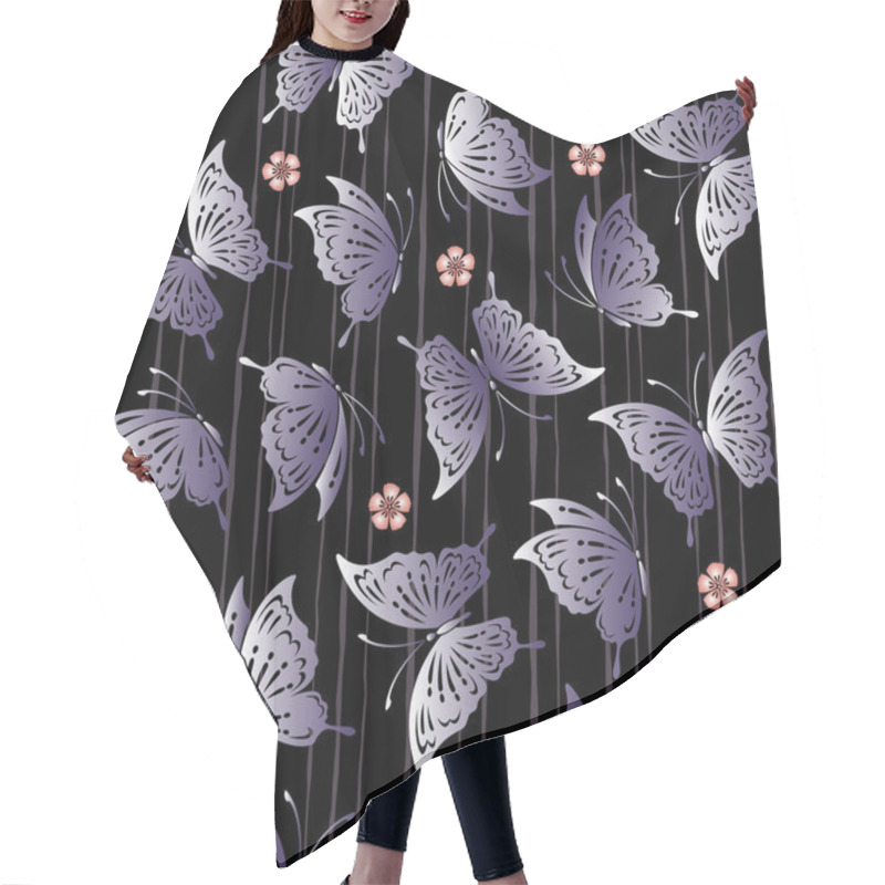 Personality  Japanese Butterfly Pattern Hair Cutting Cape