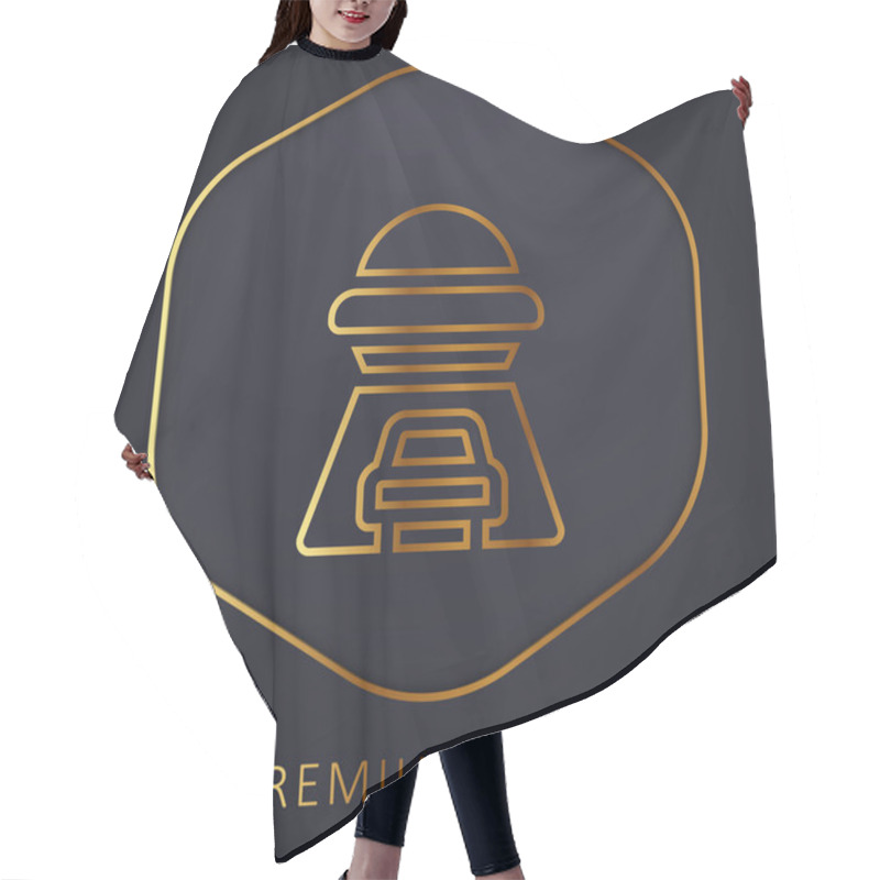 Personality  Abduction Golden Line Premium Logo Or Icon Hair Cutting Cape