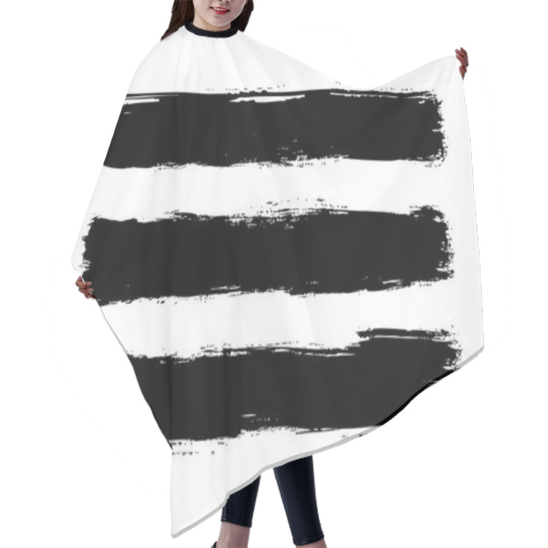 Personality  Black Horizontal Hand Drawn Stripes Hair Cutting Cape