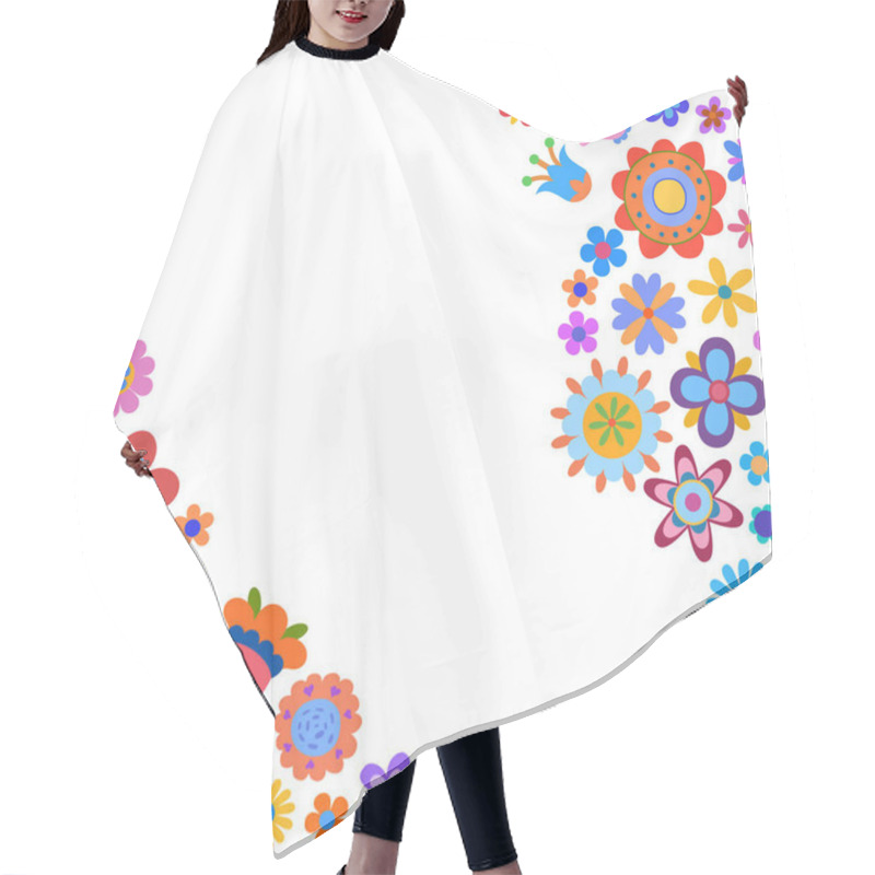 Personality  Decorated Background With Flowers Hair Cutting Cape