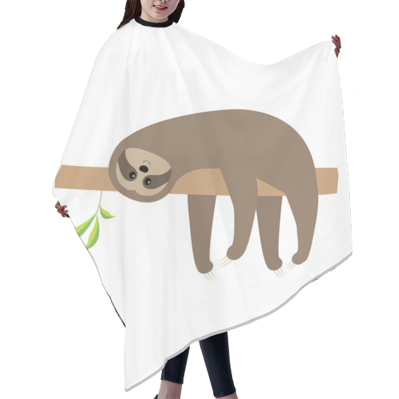 Personality  Sloth Lying On Tree Branch Hair Cutting Cape