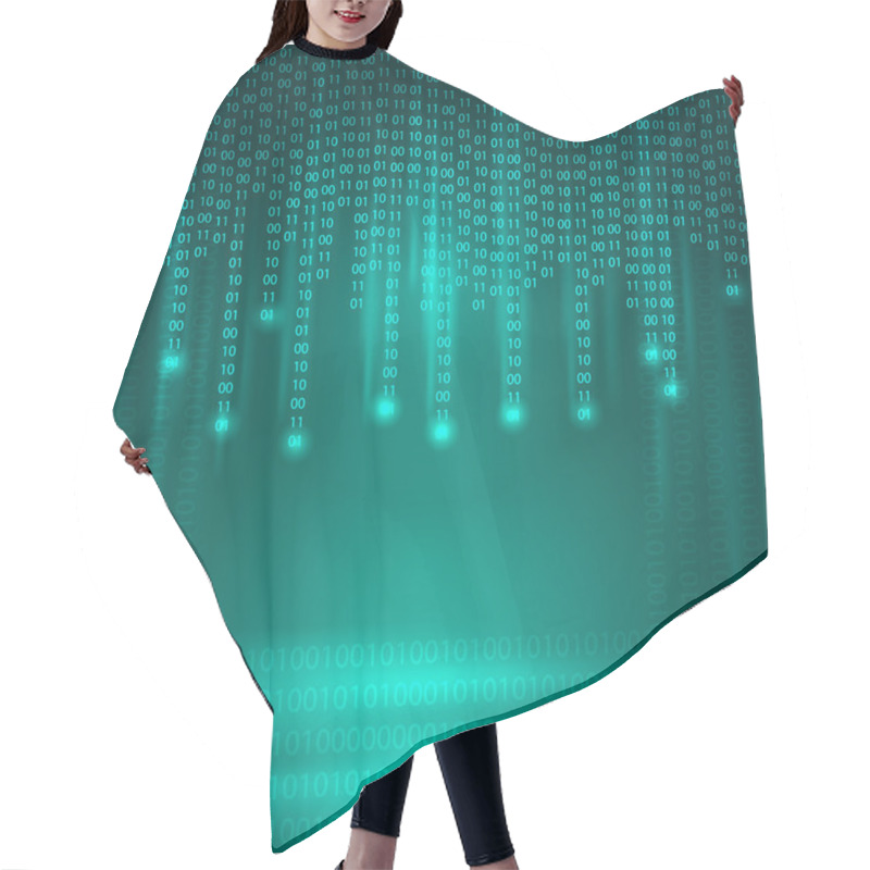 Personality  Stream Of Binary Code. Background. Hair Cutting Cape