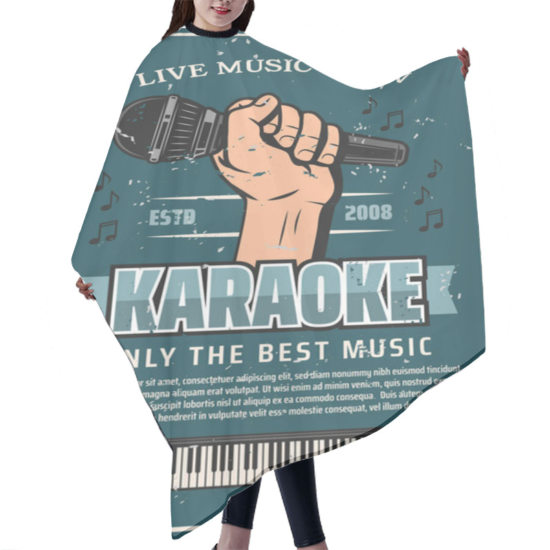 Personality  Musical Party Karaoke Live Music Microphone Poster Hair Cutting Cape