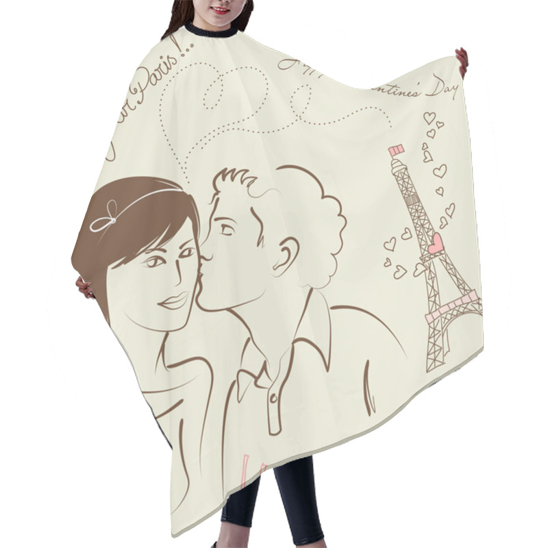 Personality  LOVE Doodles Hair Cutting Cape