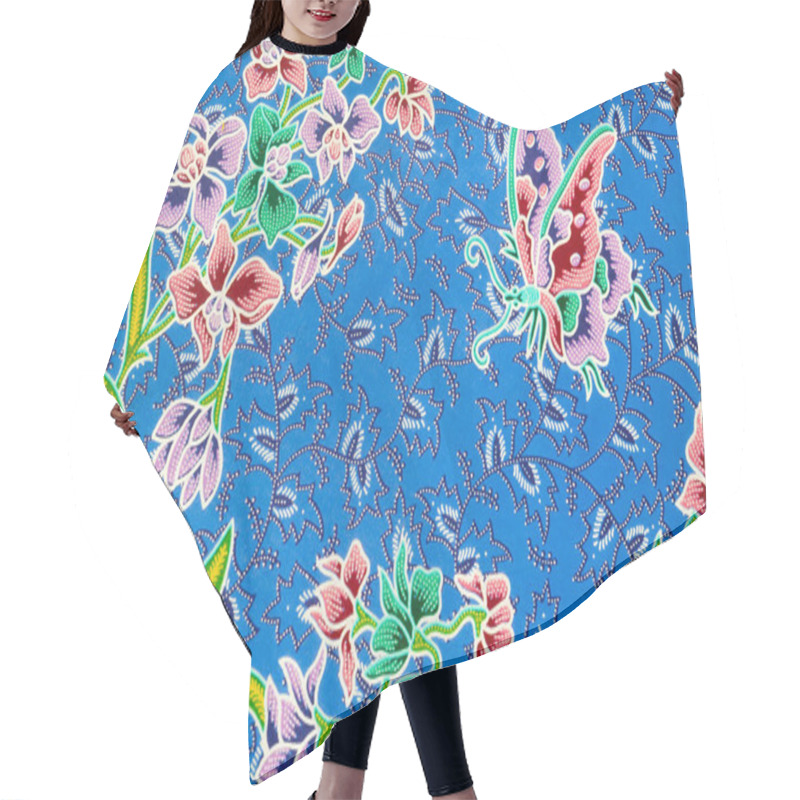 Personality  Flower Pattern Background On Batik Fabric. Hair Cutting Cape