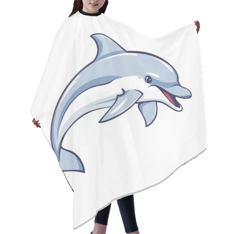 Personality  Dolphin Logo Vector Illustration Hair Cutting Cape