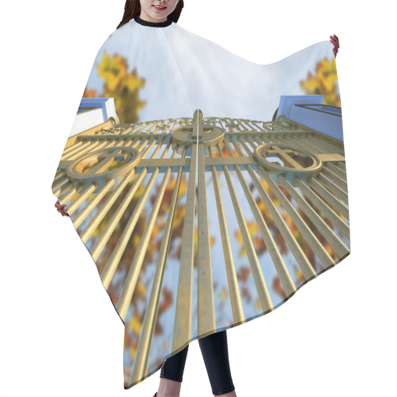 Personality  Heavens Golden Gates And Autumn Leaves Hair Cutting Cape