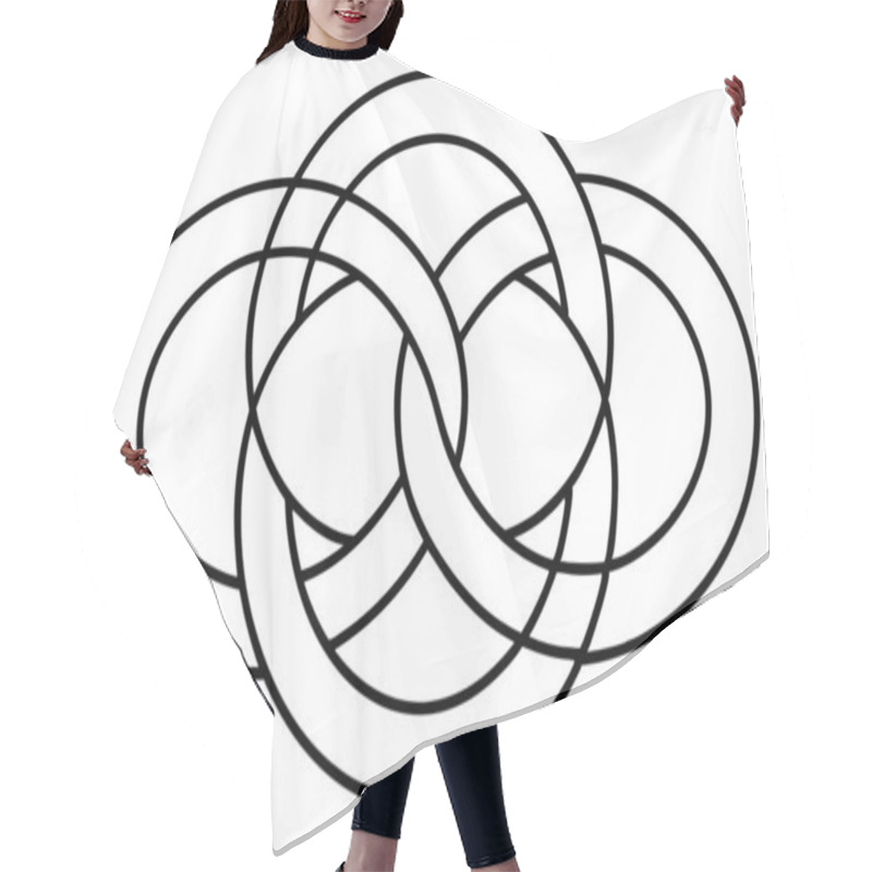 Personality  Intricate Intertwined Circles Design Hair Cutting Cape