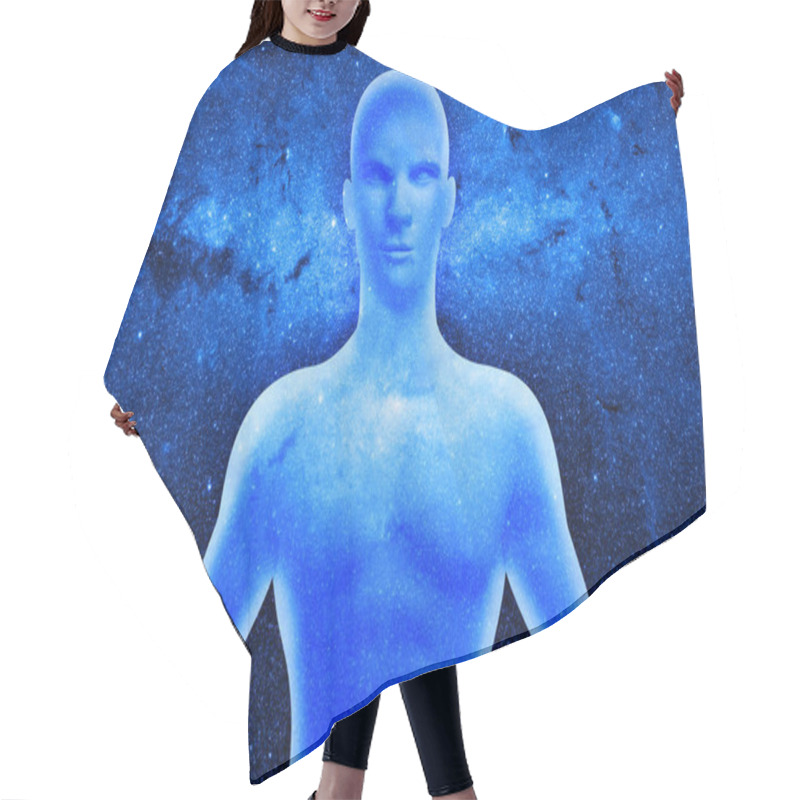 Personality  Male Human Body With Cosmic Energy Hair Cutting Cape