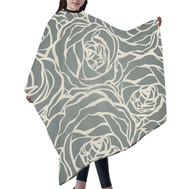 Personality  Roses Seamless Pattern Hair Cutting Cape