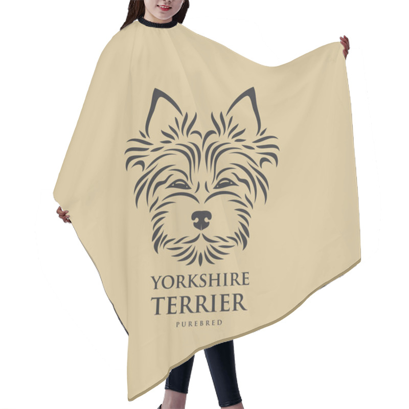 Personality  Monochrome Yorkshire Terrier Muzzle Outline Icon Hair Cutting Cape