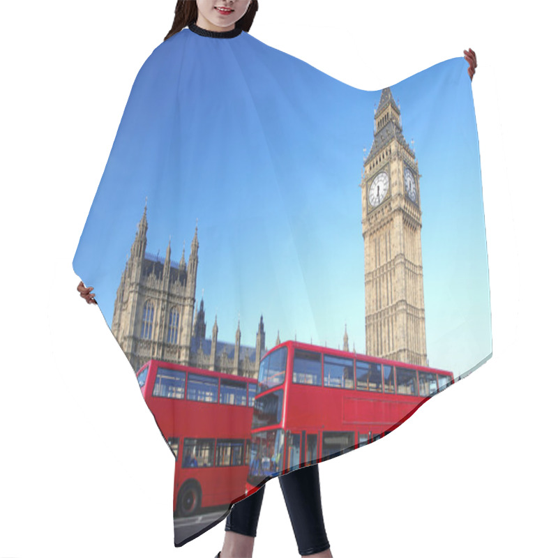 Personality  Big Ben With Double Decker, London, UK Hair Cutting Cape