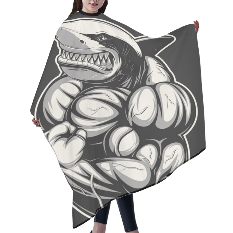 Personality  White Shark Bodybuilder Hair Cutting Cape