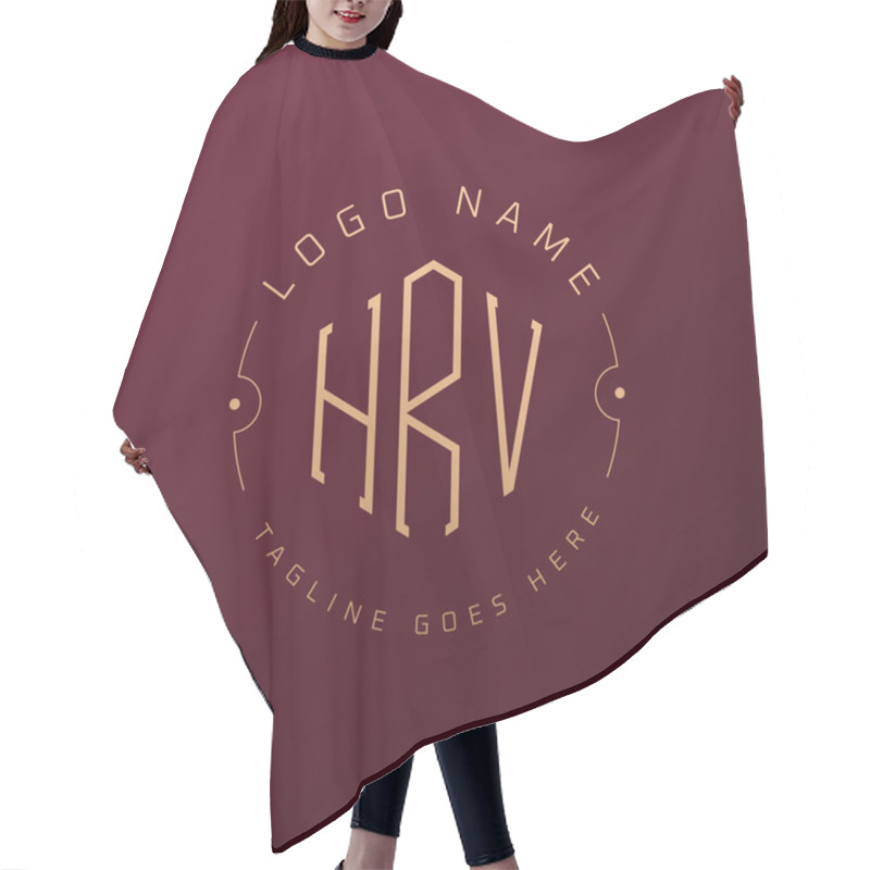 Personality  Luxury HRV Logo Design, Elegant Letter HRV Monogram Logo. Minimalist Polygon HRV Logo Design Template Hair Cutting Cape