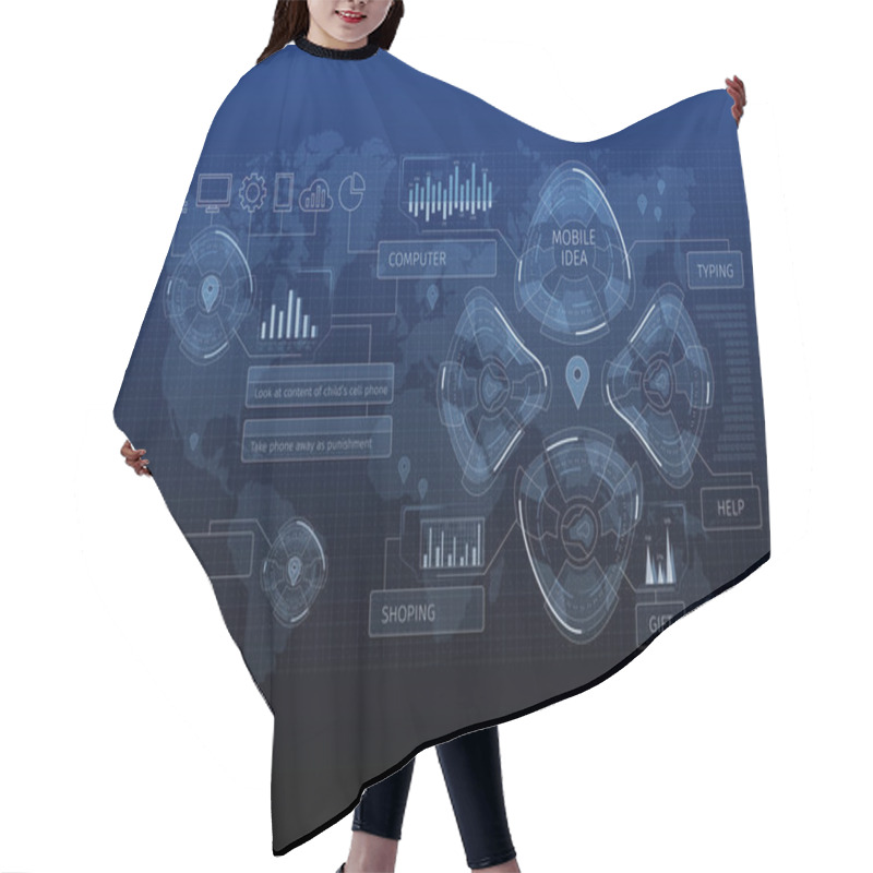 Personality  Innovative Networking Interface . Mixed Media Hair Cutting Cape