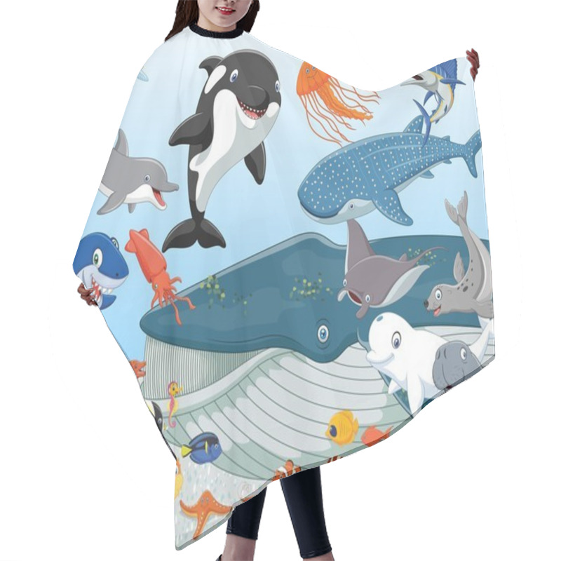 Personality  Cartoon Sea Animals Hair Cutting Cape