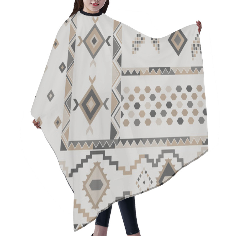 Personality  Carpet Bathmat And Rug Boho Style Ethnic Design Pattern With Distressed Woven Texture And Effect Hair Cutting Cape