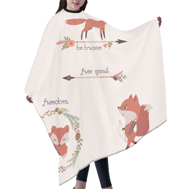 Personality  Foxes, Arrows, Wreath Hair Cutting Cape