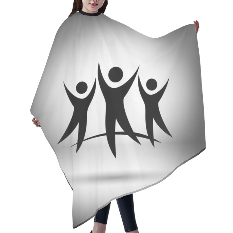 Personality  Pictograph Of Success Team Hair Cutting Cape